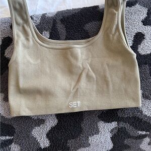 SET ACTIVE Olive Ribbed Bralette